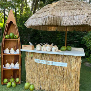 Bar de água de coco para casamento na praia